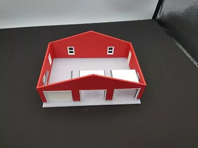 1:64 Scale - RED 3 Car Garage With Opened And Closed Garage Door - 3D Printed • $45