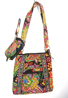 VERA BRADLEY Colorful Symphony  Hue Paisley HIPSTER CROSSBODY BAG & WALLET Wrstl • $29.99