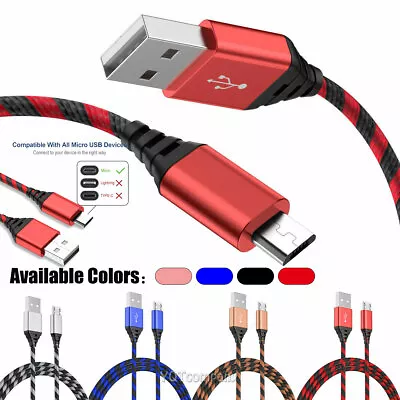 2Pack 3 6 10FT Micro USB Charger Long Charging Cable Cord For Samsung Android LG • $8.99