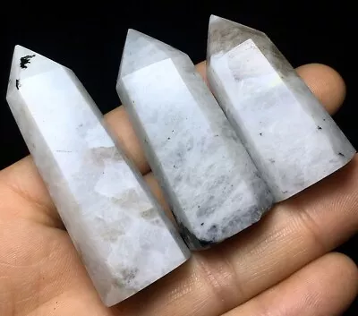 119g 3p Natural Rare White Moonstone Quartz Crystal Healing Reiki Stone B601 • $0.01