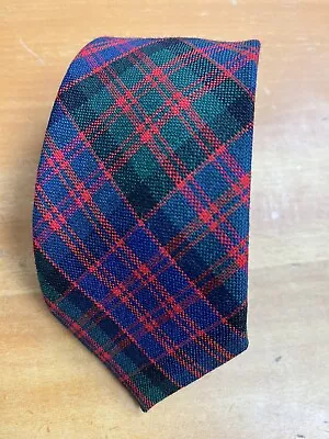 Vintage Tartan Plaid Tie Macdonald Clan Made In Scotland Scottish Skinny Wool • $24