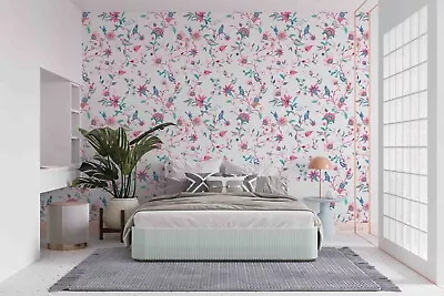 3D Watercolor Floral Monkey Wallpaper Wall Mural Peel And Stick Wallpaper 400 • $192.02