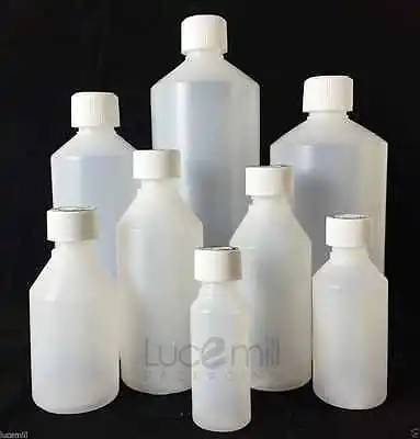 £4.49 • Buy Natural HDPE Plastic Bottles & White CHILD PROOF / RESISTANT CRC Caps 30ml -1Lt