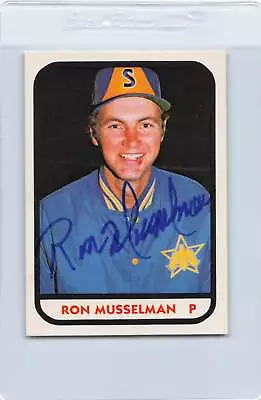 1981 Spokane Indians TCMA #17 Ron Musselman Signed Auto *J5501 • $4