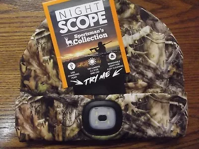 Night Scope Sportsman Collection Beanie Hat Rechargeable Led Beanie Camouflage • $10