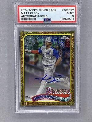 2024 Topps Series 1 Matt Olson Atlanta Braves Gold Chrome Auto Silver Pack PSA 9 • $399.99