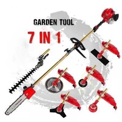 62cc 2stroke Engine 7 In 1 Brush Cutter Grass Hedge Trimmer Weed Wacker Pole Saw • £225