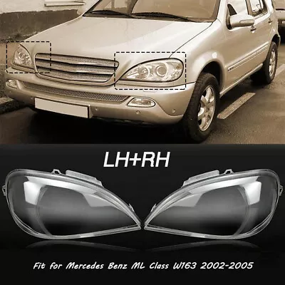 For Mercedes Benz W163 ML Class 2002-2005 Pair Headlight Headlamp Lens Cover • $60.90