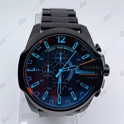 Diesel DZ4318 Mega Chief Chronograph Dial Black Stainless Steel Men's Watch • $123