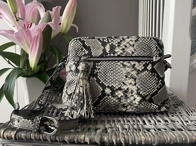 £41 • Buy Beautiful Hobbs Cow Leather Snake Print Shoulder Bag , Cross Body Bag
