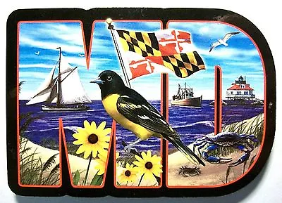 Maryland The Old Line State Artwood Initial Fridge Magnet • $6.75
