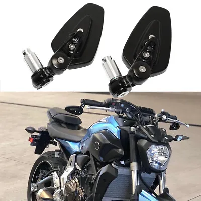 Motorcycle 7/8  Bar End Rearview Side Mirrors For Yamaha  YZF R1 R6 MT-07 MT-09 • $27.35