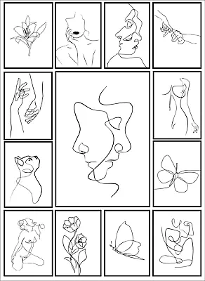 £3.49 • Buy One Line Prints Modern Wall Art Minimalist Fashion Stylish Posters A5 A4 A3