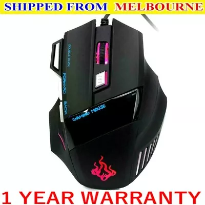 $15.99 • Buy AU Optical USB 5500 DPI USB Wired Gaming Mouse 7 Buttons Colorful LED Gamer Mice
