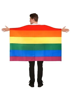 LGBT Gay Pride Fancy Dress Party Rainbow Clown Flag Cape • £4.99