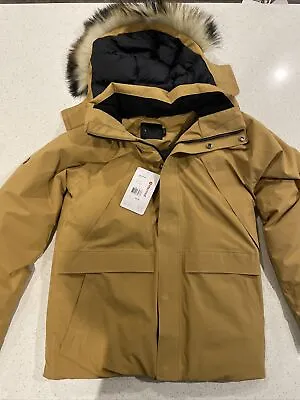 MARMOT Men's Yukon II Down Parka Coat Small Scotch Faux Fur Trim NWT $375 • $199.99