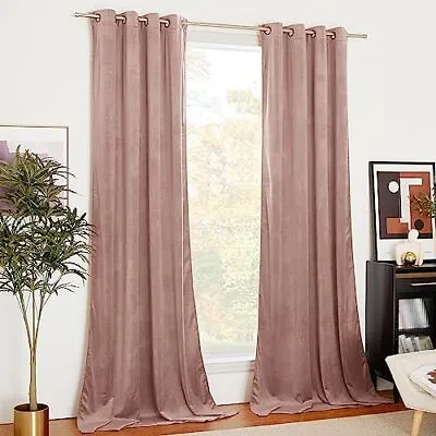  Dusty Pink Velvet Curtains 84 Inches Media Movie Theater Room Decor Sound  • $61.63