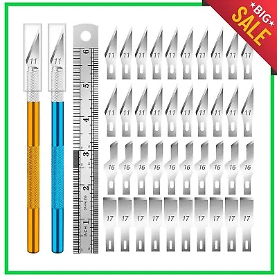 $10.79 • Buy Kit Exacto Knife Set 40 Blade Refill Xacto Knives Leather Craft Pen Cutter Razor