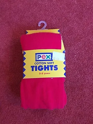 £4 • Buy Girls PEX Cotton Soft Plain Tights, 3-5year, Red