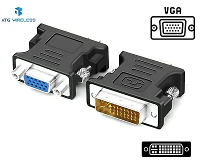 DVI-I Male Analog (24+5) To VGA Female (15-pin) Connector Adapter Desktop PC • $3.79