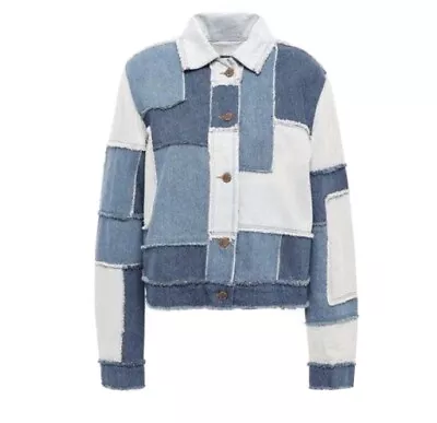 LOVE MOSCHINO Giubbino Denim Patchwork Jacket M • $499