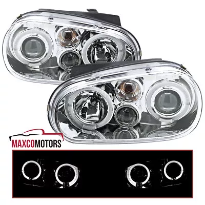 Projector Headlights Fits 1999-2006 VW Golf GTI MK4 1999-2002 Cabrio Halo Pair • $119.49