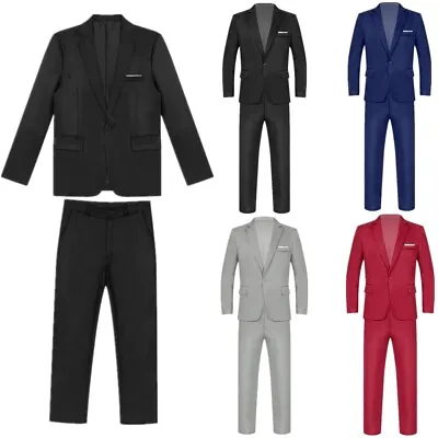 Men's Suits One Button Slim Fit 2-Piece Suit Business Blazer Jacket Pants Set • $29.80