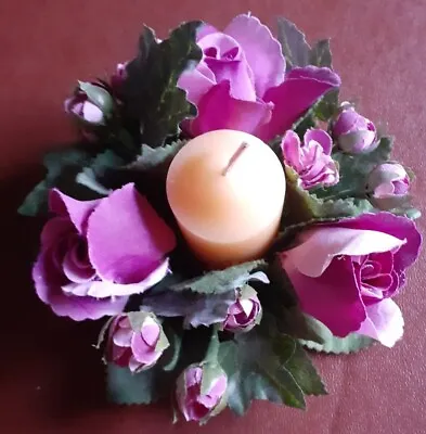 Rosebuds With Ivy Leaves; Dusky Pink Candle Ring For Diameter Of 1  BNWOT • £2.99