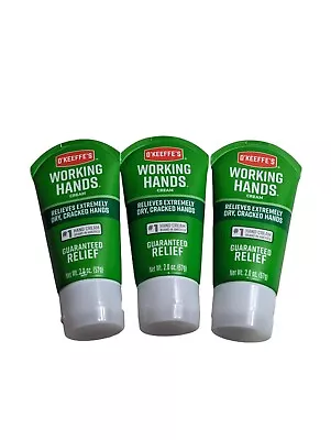 3 X O'Keeffe's Working Hands Cream Extremely Dry Cracked Hand Relief 2 Oz Each • $24.99