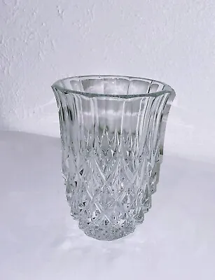Vtg Val St. Lambert Belgium Dodecagon Diamond Glass Cut Crystal 8” Vase Signed • $19.99
