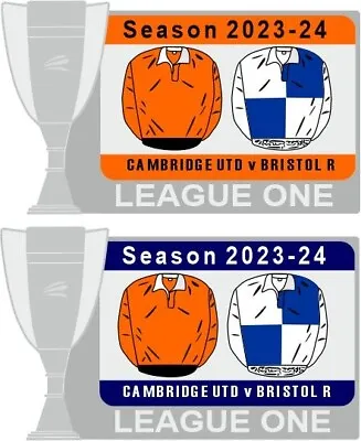 CAMBRIDGE UTD V BRISTOL R League One Matchday Pin Badge 2023-24 • £3