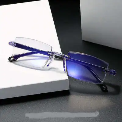 10PK Rimless AntiBlue Light Myopia Nearsighted Glasses Women Men Business Reader • $5.69