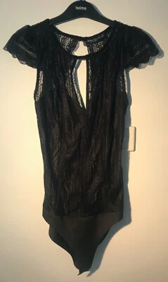 $10 • Buy Womens Bodysuit Top Bershka Black SIZE Small Pre Owned Never Worn Lace Sexy