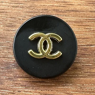 1 Chanel Black & Gold Shank Button 18mm Designer • $15