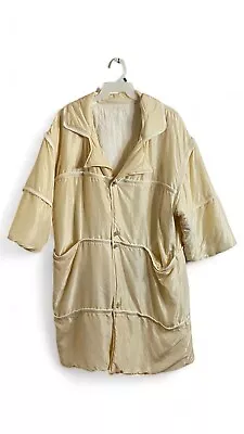 Vintage NAF NAF Long Silk Jacket Beige • $24.95