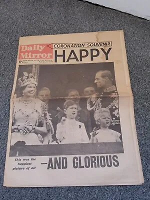 Daily Mirror Coronation Souvenir Issue 1953 June 3 Newspaper Queen Elizabeth • £0.99