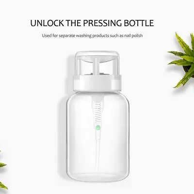 £3.59 • Buy New Push Down Empty Pump Dispenser For Nail Polish Remover Alcohol Clear Bottle