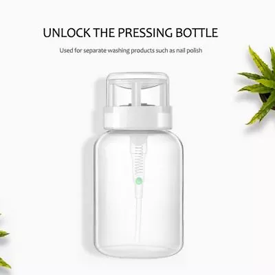 £3.59 • Buy New Push Down Empty Pump Dispenser For Nail Polish Remover Alcohol Clear Bottle