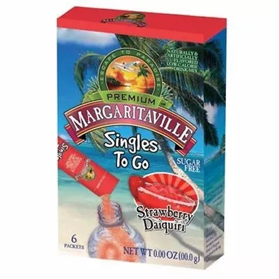 Margaritaville Strawberry Daiquiri Singles To Go Drink Mix 6 CT • $12.58