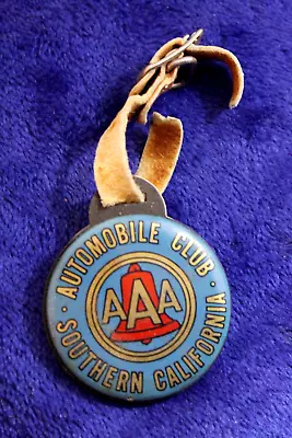 Vintage AAA Southern California Luggage Tag Leather Strap Accessory • $12.95