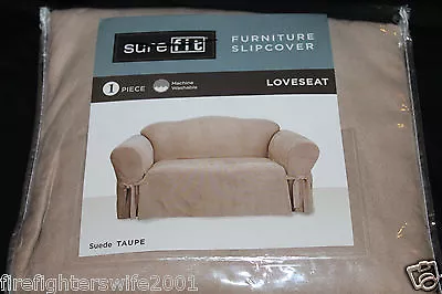 Sure Fit Suede Taupe Loveseat Slipcover One Piece New • $49.99