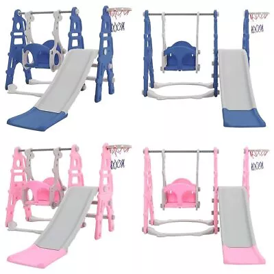£79.95 • Buy 3in1 Kids Slide & Swing Set Outdoor Indoor Children Garden Play Toys Basket Ball