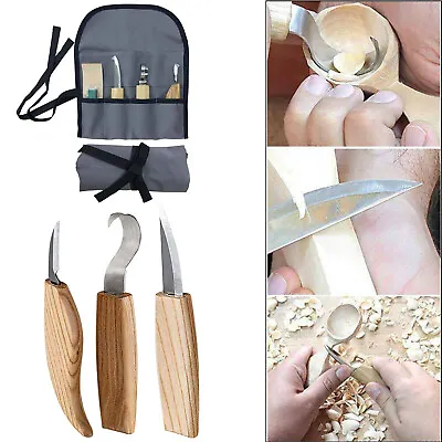 £17.29 • Buy 5pcs Wood Carving Hand Chisel Tool Kit Professional Woodworking Whittling Cutter