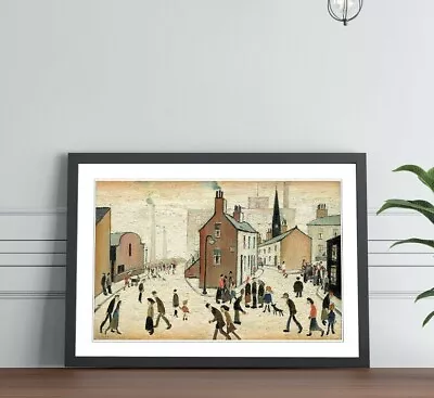 £26.99 • Buy Street Scene People FRAMED WALL ART PRINT PAINTING Artwork 4 SIZE LS Lowry Style