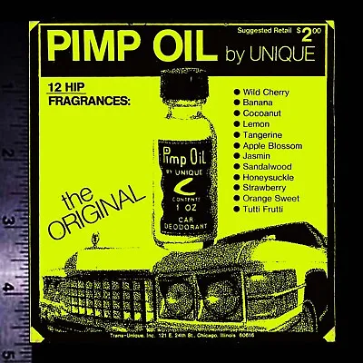 PIMP OIL Car Deodorant Fragrances - Original Vintage 1970's Racing Decal/Sticker • $5.50