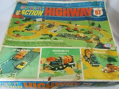 Vintage 1968 Ideal Motorific Action Highway 87 Track Layout Set  • $88.99