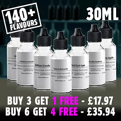 30ml E Liquid Flavour Concentrate DIY Vape Juice Mix Extra Strong UK PG 0mg • £5.99