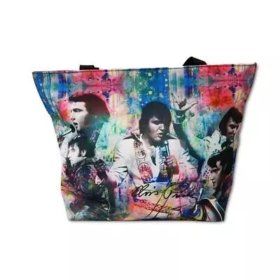 Elvis Presley Colorful 68 Special 17 X 14  Zipper Tote Bag Handbag Purse Shopper • $22.99