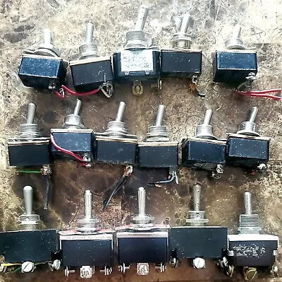 Lot Of 16 Used Toggle Switches Vigil Carling 3 Way On Off 6 Pole (B38). • $19.99