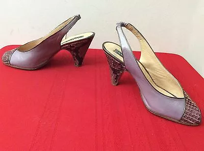 Maud Frizon Purple Slingbacks Peep Toe Pumps Shoes Sz 34.5. ITALY (box23) • $13.95